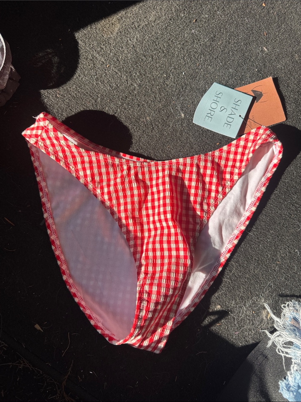 Shade & Shore Red Gingham Bikini Bottom